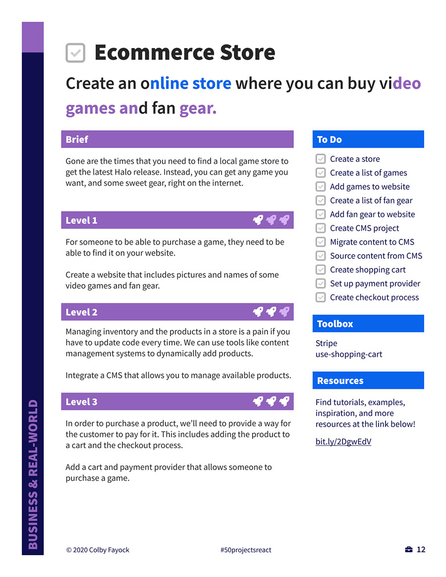 Example Ecommerce Store Project Brief